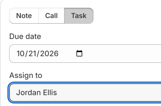 A follow-up task assigned to Jordan Ellis.